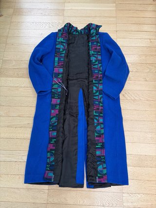 Cappotto lana vintage anni '90 blu
