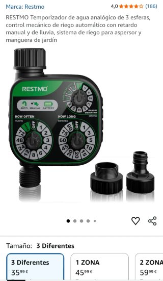 Programador Riego RESTMO para 1 Zona NUEVO.