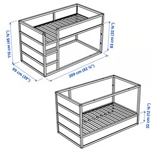 Letto Kura IKEA 90x200 + 2 materassi