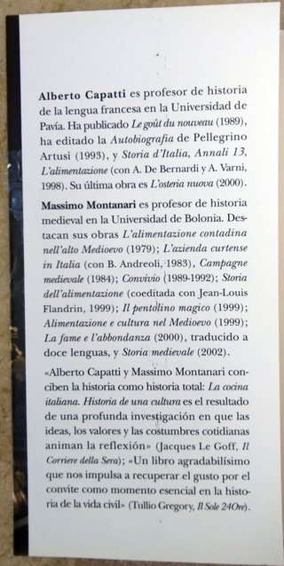 La cocina italiana. Historia de una cultura.