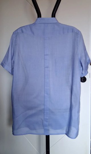 Camicia uomo misto lino azzurra