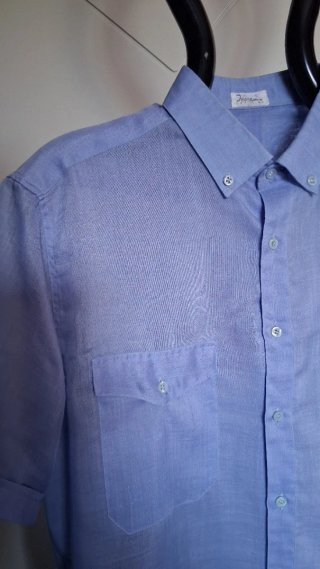 Camicia uomo misto lino azzurra