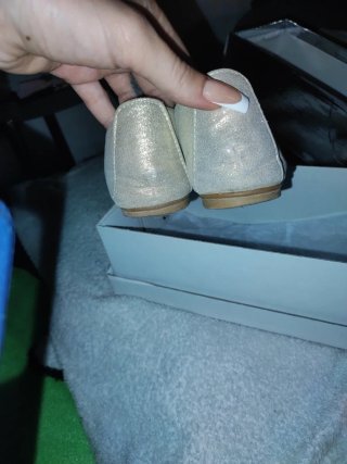 Manoletinas doradas con brillo y lazo talla 33