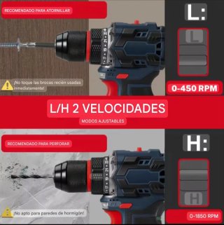 Taladro Atornillador Inalámbrico  (2 Baterías)