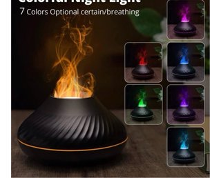 Difusor Aceites Esenciales Flame Negro