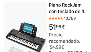 Teclado Rockjam con libro Aprende Piano para Niños