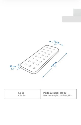 Materassino gonfiabile per 1 persona + pompa ad aria