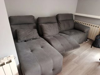 Sofá Chaise Longue Gris