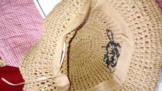 Gorro sombrero mimbre Loewe logo