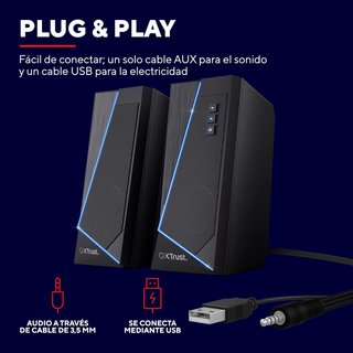 Trust Gaming altavoces potentes RGB USB