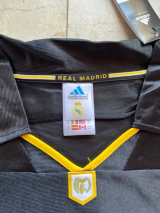 Camiseta Adidas Real Madrid Negra Dorada Retro