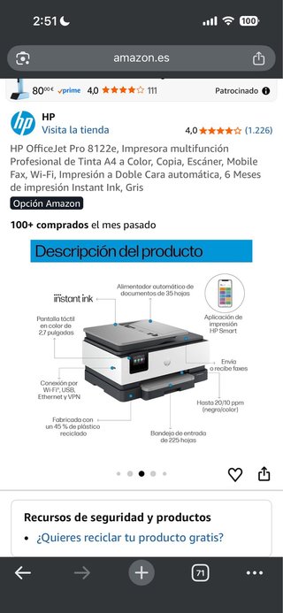 Impresora HP Multifunción