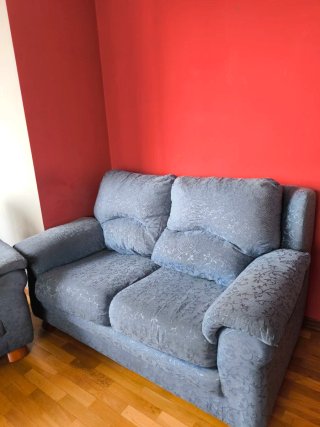 Sofá de 2 plazas azul 150 cm