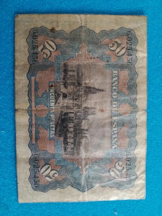Antiguo Billete 50 Pesetas 1907, más regalo