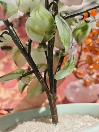 Albero bonsai in vetro e giada