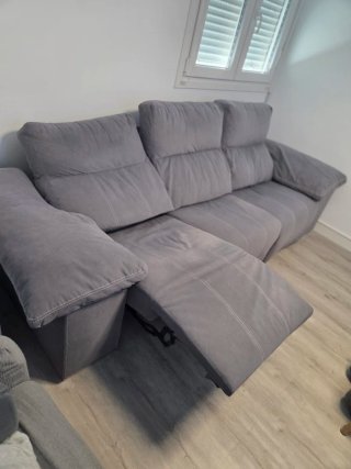 Sofá reclinable 3 plazas gris