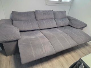 Sofá reclinable 3 plazas gris