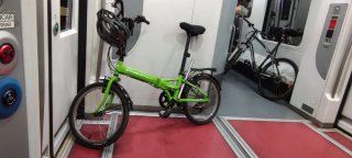 Bicicleta plegable verde anakon