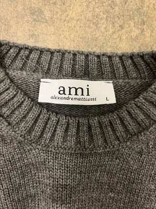 Jersey Ami Paris Gris Corazón Rojo