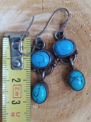Pendientes de Plata 925 con Turquesas (7.04gr)