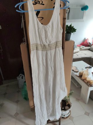 Vestido blanco ibicenco talla única.