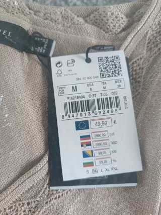 Jersey fino CORTFIEL beige/dorado talla M