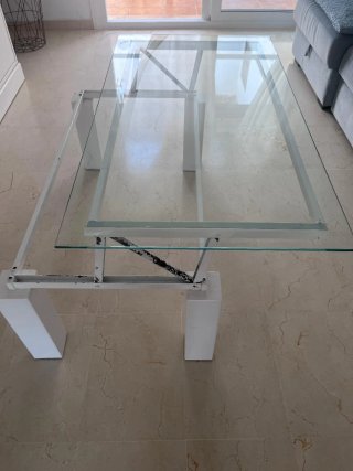 Mesa de centro elevable cristal y metal
