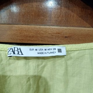 Top Zara verde lime cotone M
