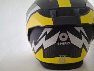 Casco integral Shiro Raptor Negro Naranja Amarillo