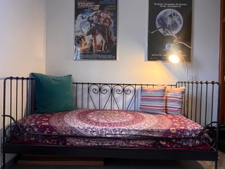 Cama individual negra metalica 90 x 200