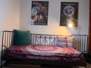 Cama individual negra metalica 90 x 200