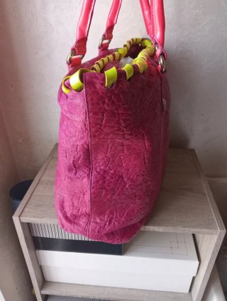 Borsa Versace vintage fucsia e lime
