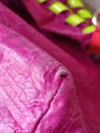Borsa Versace vintage fucsia e lime