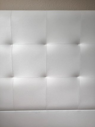 Cabecero de piel sintética blanco