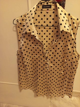 Blusa Ana Sebastián lunares beige y negro Talla 46