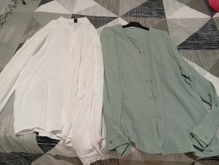 Camisa de hombre blanca y verde