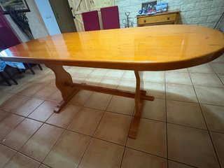 Mesa de comedor ovalada pino - 2 metros