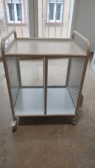 Carrito auxiliar blanco 2 estantes
