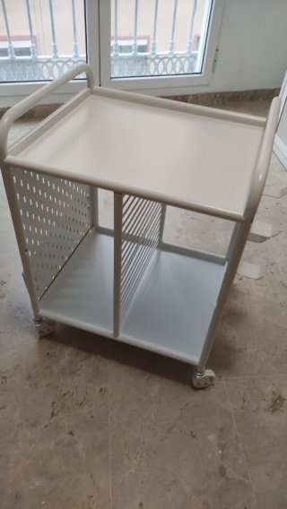 Carrito auxiliar blanco 2 estantes