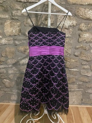 Vestido fiesta Sonia Peña negro y morado