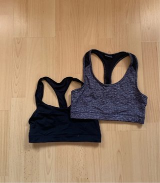 Conjunto 2 Tops Deportivos Negro y Gris