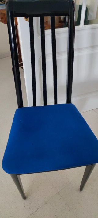 Sillas de comedor de madera y tela 6 unidades a es