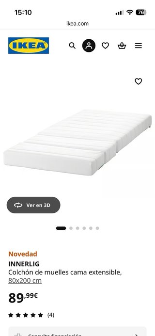 Cama infantil extensible IKEA rosa
