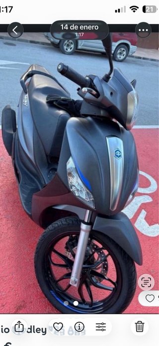 Piaggio Medley 125 Negra/Gris Guardada en Cochera