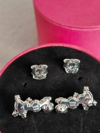 Pendientes Tous Oso Perla Plata Nunca usado