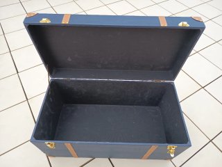 Baúl decorativo azul y marrón
