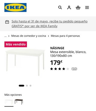 Mesa Ikea Näsinge extensible blanca