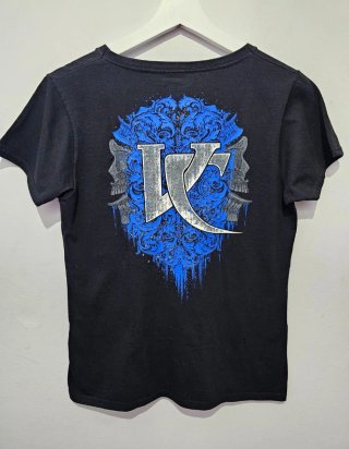 Camiseta negra gráfica Van Canto. Talla L