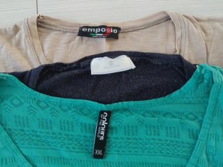 3 Maglie Donna Beige, Nera, Verde