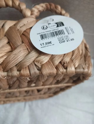 Cesta Mimbre Decorativa Nueva